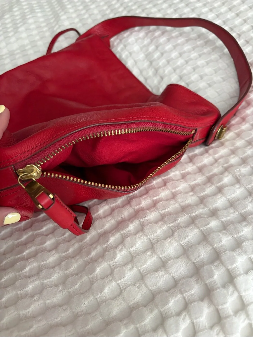 Fossil Red Leather Bag - Shoulder or Crossbody
